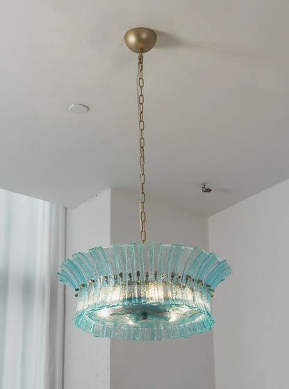 Aquamarine Calyra Tiered Glass Chandelier