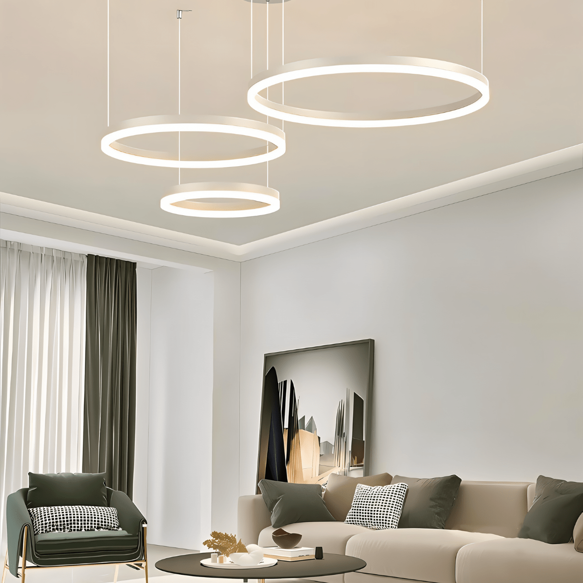 Elegant Aryana Chandelier by Residence Supply featuring multiple hanging glass pendant lights and a sleek modern design.