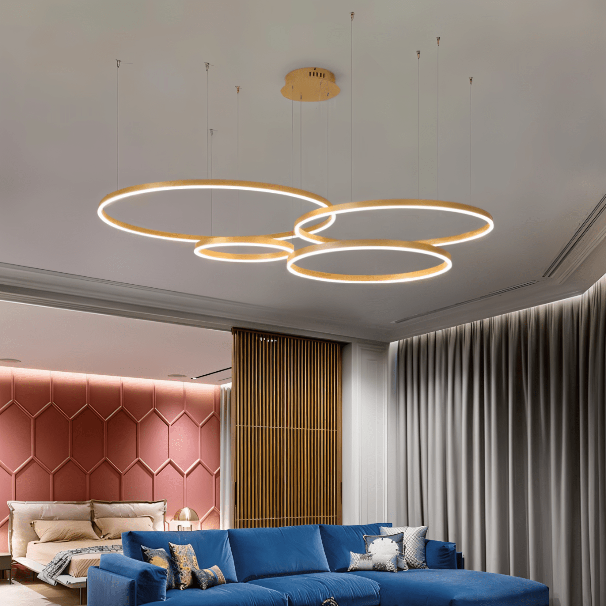 Elegant Aryana chandelier by Residence Supply featuring multiple glass pendant lights and a polished metal frame.