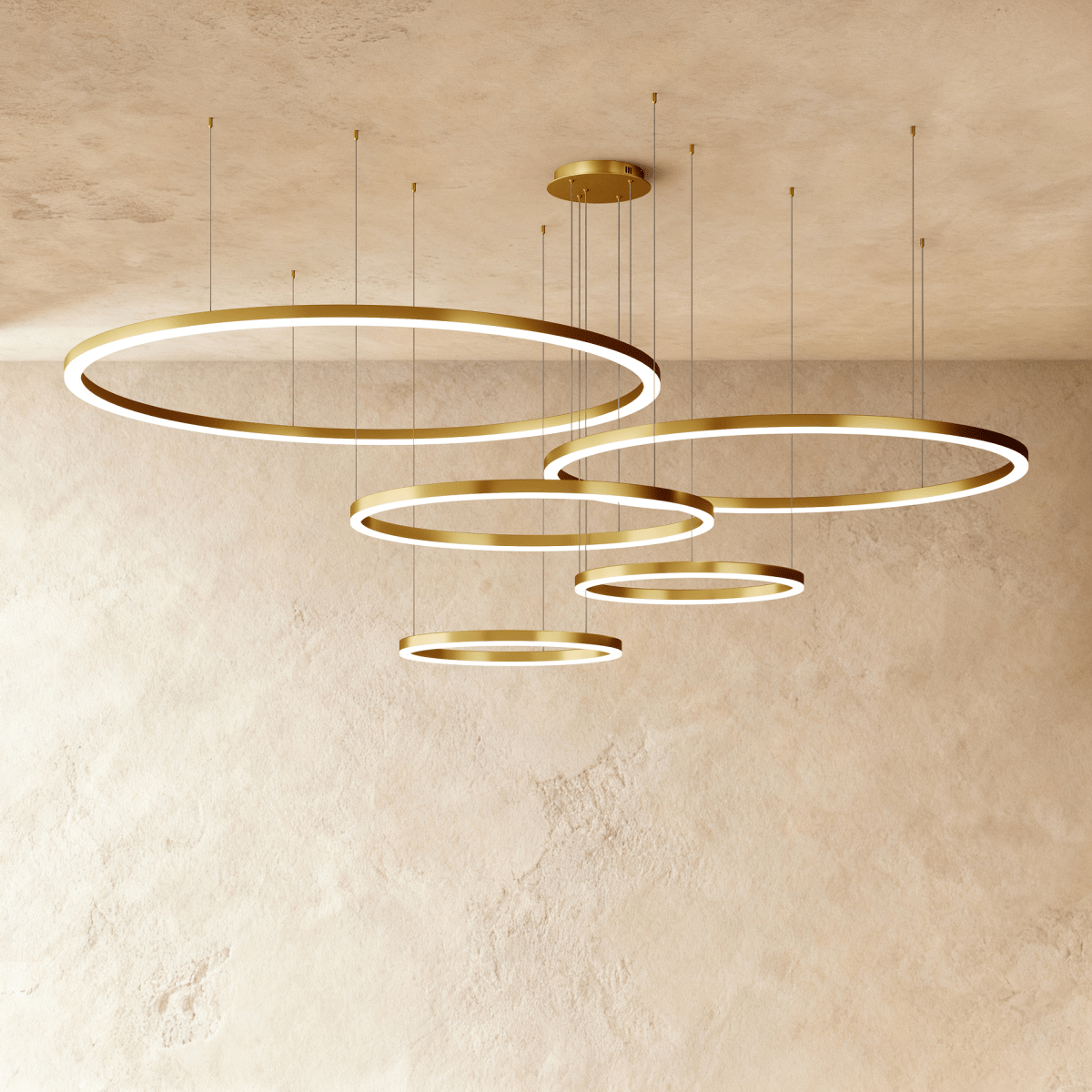 Elegant Aryana Chandelier by Residence Supply featuring multiple glass pendant lights and a sleek metal frame.