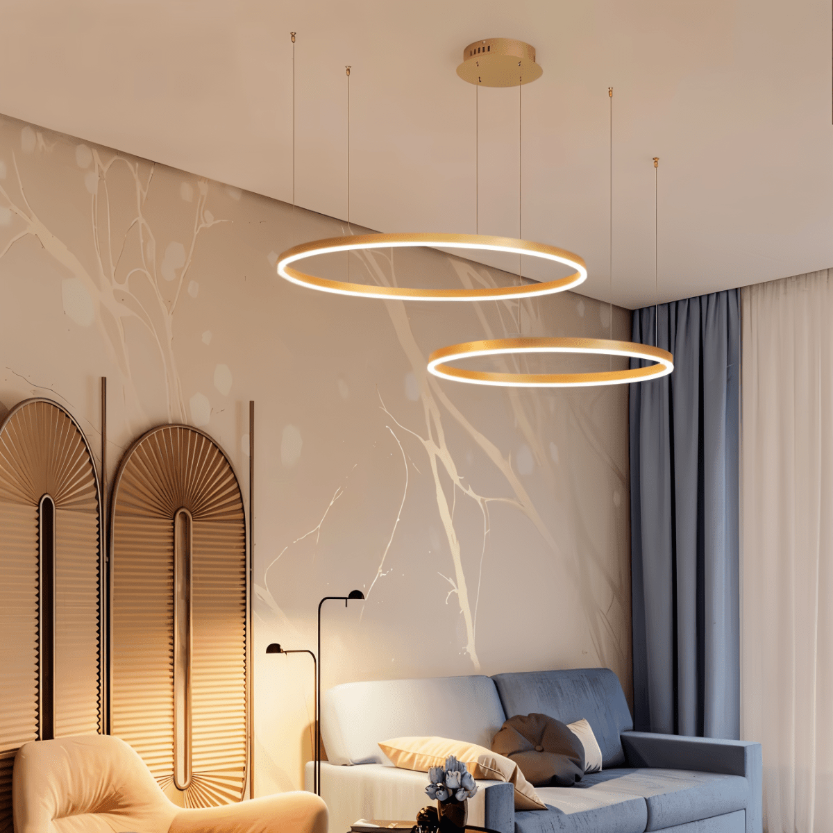 Elegant Aryana Chandelier by Residence Supply featuring multiple hanging glass globes and a sleek metallic frame.