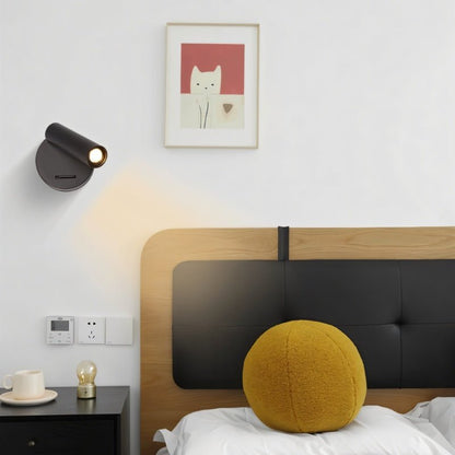 Black Asmra bedside reading lamp by Residence Supply with adjustable arm and modern design for bedroom lighting.