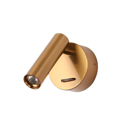 Brass bedside reading lamp by Residence Supply with adjustable arm and modern design for bedroom lighting.