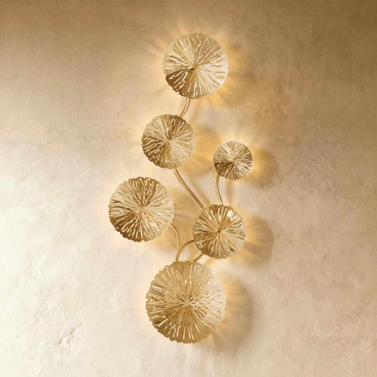 Aurelia Illuminated Art by Residence Supply featuring a glowing, modern decorative wall art piece with intricate designs.