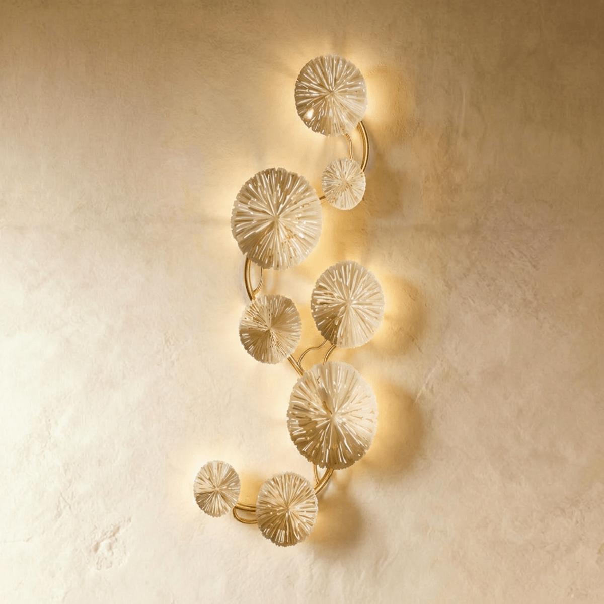 Illuminated Aurelia art piece by Residence Supply, featuring intricate design and soft backlighting, decorative wall art for home decor.