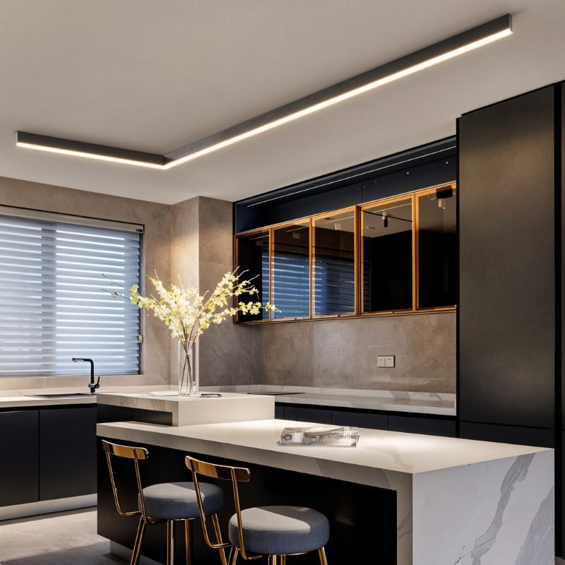 Azora Ceiling Light by Residence Supply featuring modern design with a sleek metal frame and frosted glass diffuser.