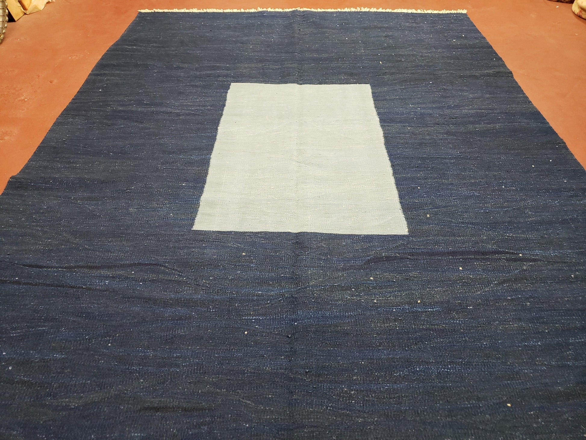 Large Turkish Kilim Rug, 6x9 - 7x10 Rug, Flatweave Carpets, Blue Rug, Abstract Rug, Playroom Rug, Rug for Nursery Room, Boho Rug, Wool - Nuvé