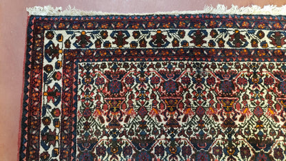 3.6 x 5 Hand-Knotted Vase Rug Floral Turkish Tribal Village Weaving Zagros Vintage Carpet Home Office Wool Area Rug 3x5 Persian Rug 4x5 - Nuvé