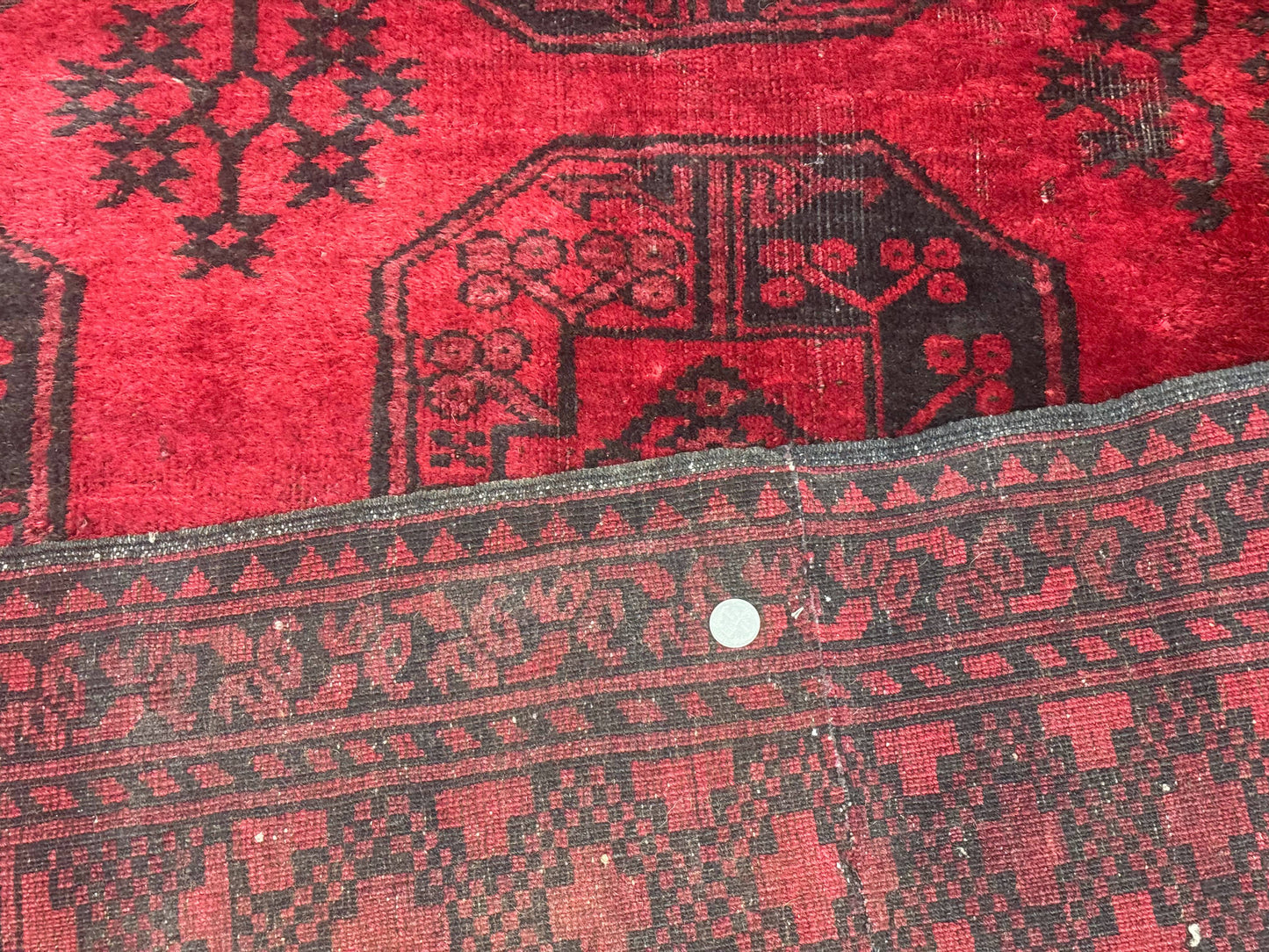 Afghan Turkoman Rug 9x10, Red Beshir Carpet, Tribal, Wool, Antique - Nuvé