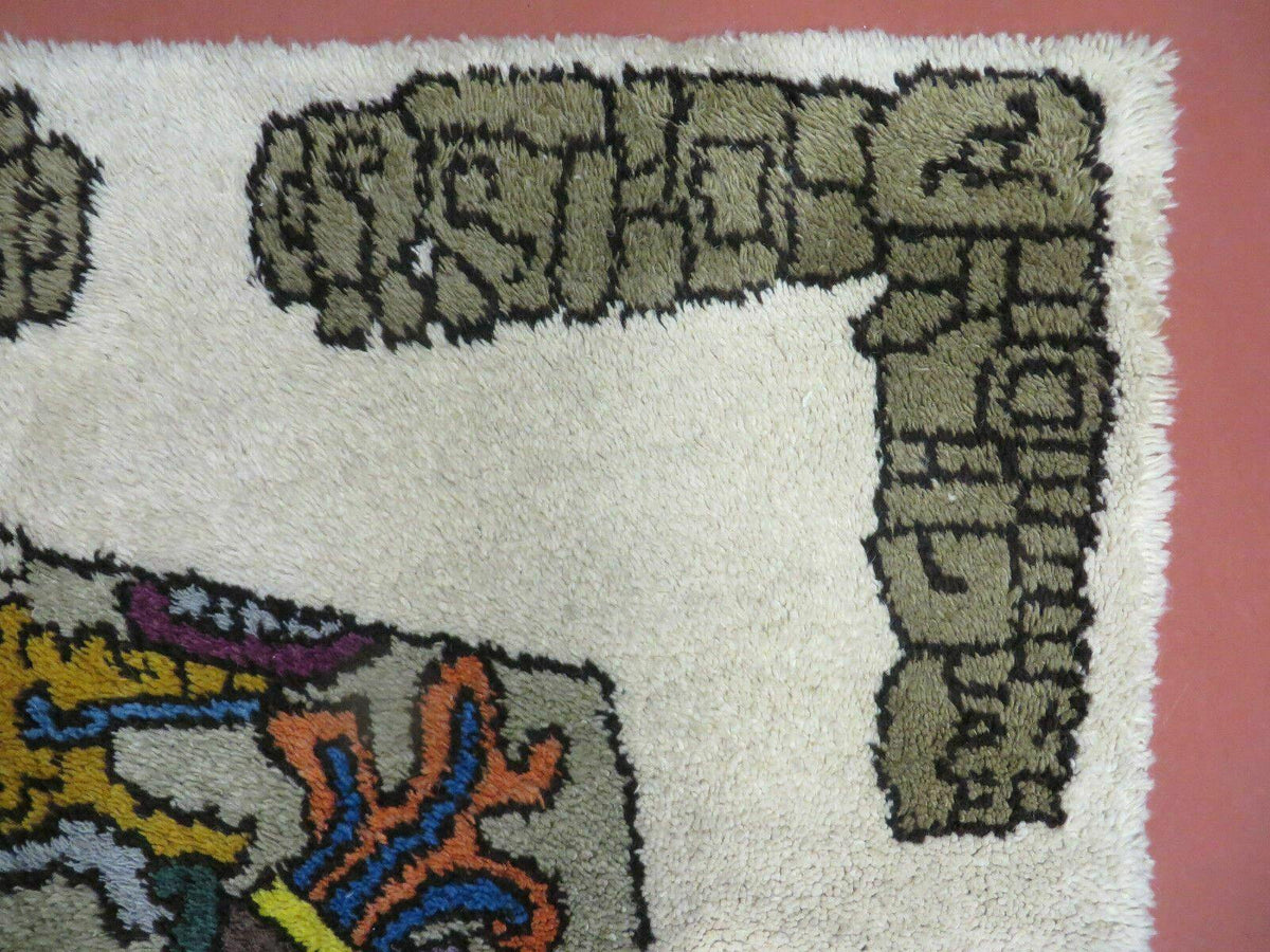 4' X 7' Vintage Handmade Knotted Tribal Nomadic Shag Wool Rug Carpet Prince
