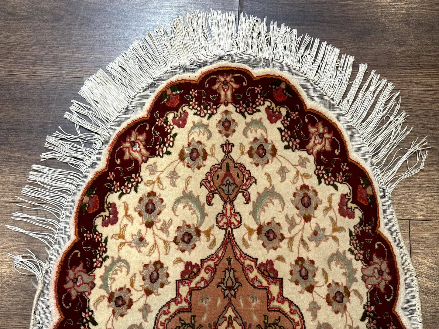 Small Oval Persian Tabriz Rug 2x4, Kork Wool and Silk Highlights, Fine 260 KPSI - Nuvé