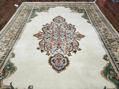 6' X 9' Vintage Handmade India Open Field Tribal Wool Rug Carpet Medallion Nice - Nuvé