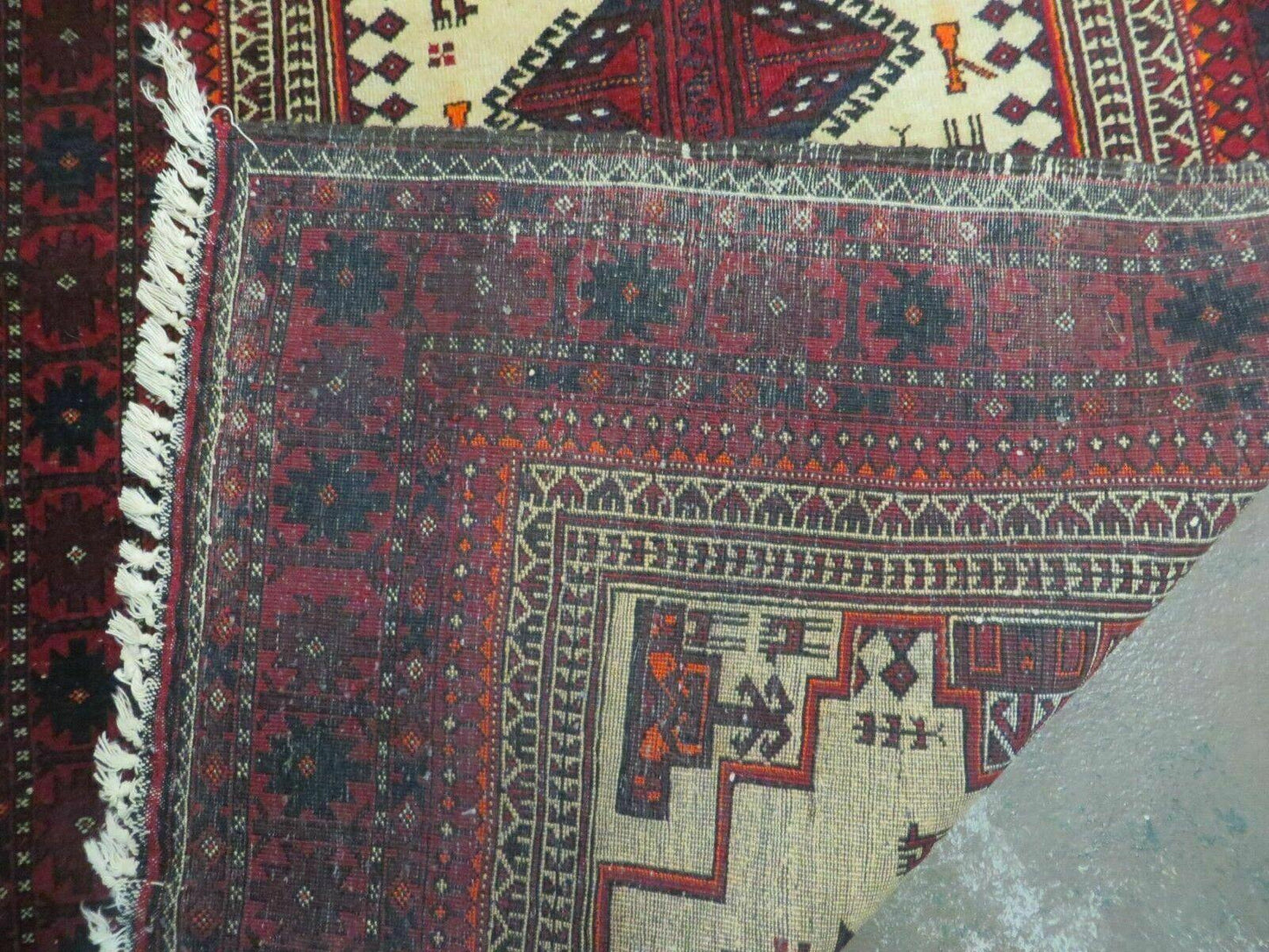 4' X 7' Vintage Handmade Pakistan Turkoman Bokhara Balouch Woven Wool Rug Nice - Nuvé