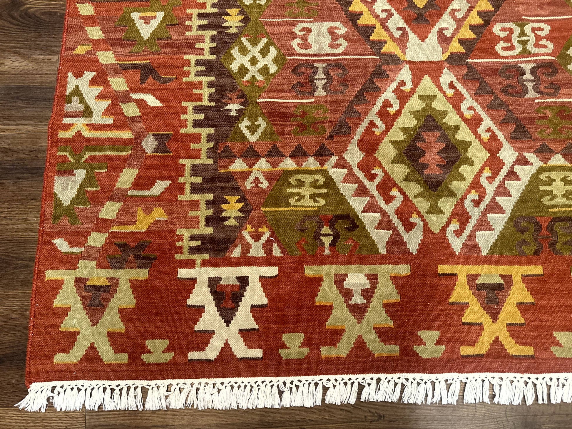 Turkish Kilim Rug 8x10, Geometric Design, Large Kilim Carpet - Nuvé