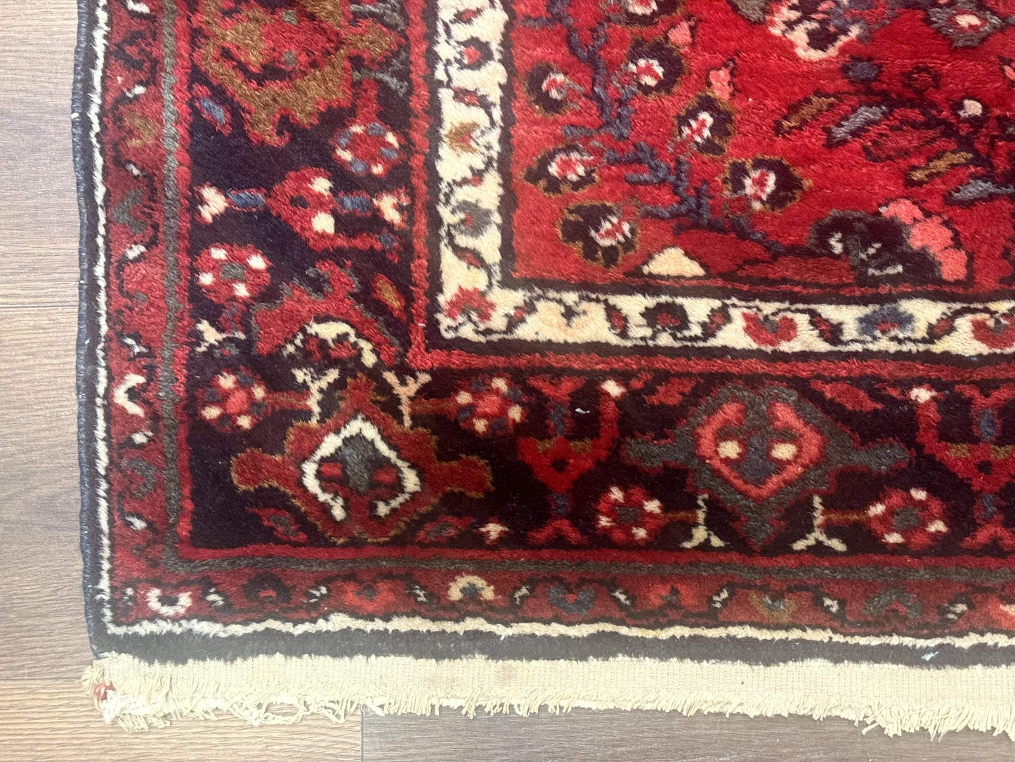 Red Persian Rug 2.6 x 6.8, Floral, Antique Per'sian Carpet, Persian Malayer Rug, Hamadan Rug - Nuvé