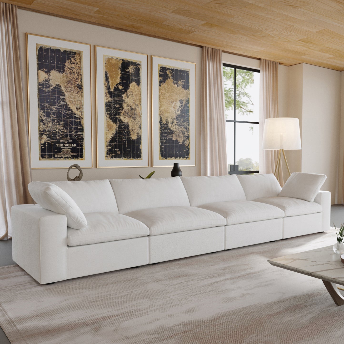 Nuvé® Solace Modular Bouclé Cloud Sofa - Snow White - 4-Seater Sofa - Nuvé