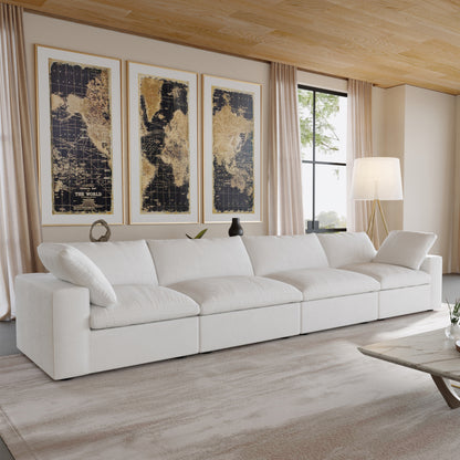 Nuvé® Solace Modular Bouclé Cloud Sofa - Snow White - 4-Seater Sofa - Nuvé