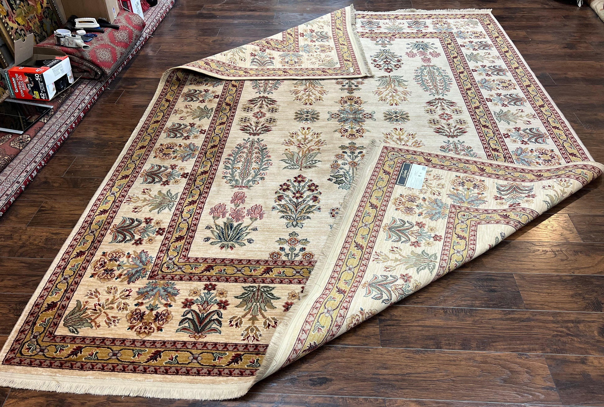 Karastan Rug 8.8 x 12, Ashara Amritsar #549, Oatmeal Color, Wool Pile Karastan Carpet, Discontinued Karastan Area Rug, Decorative - Nuvé