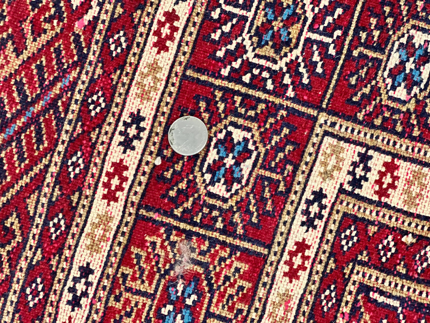 Pakistani Bokhara Rug 4x6, Red Turkoman Carpet, Finely Hand Knotted, Wool Vintage Rug - Nuvé