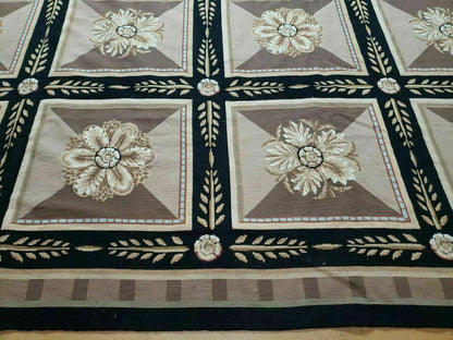 9' X 12' Handmade English Aubusson Savonnerie Design Needlepoint Wool Rug Nice - Nuvé