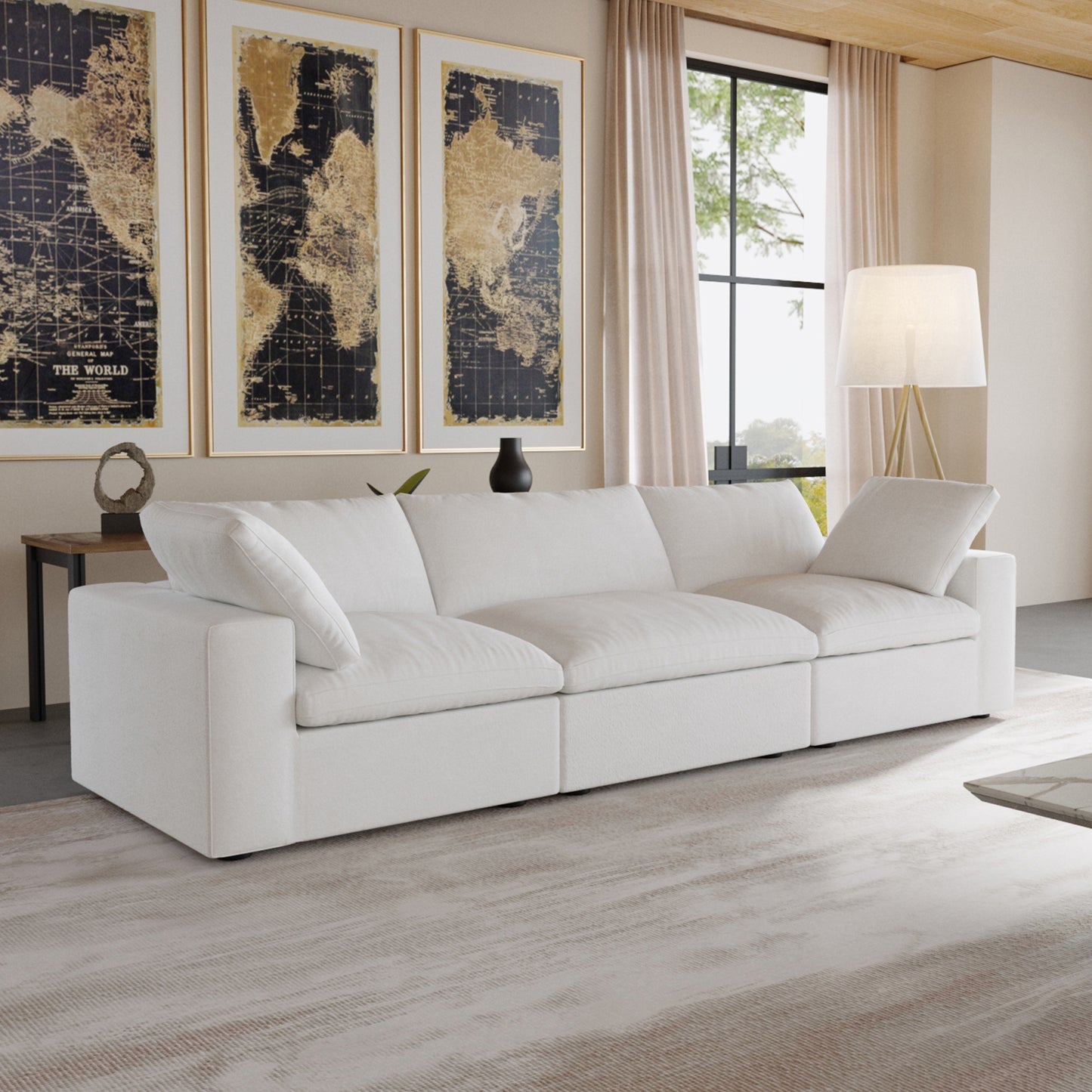 Nuvé® Solace Modular Bouclé Cloud Sofa - Snow White - 3-Seater Sofa - Nuvé