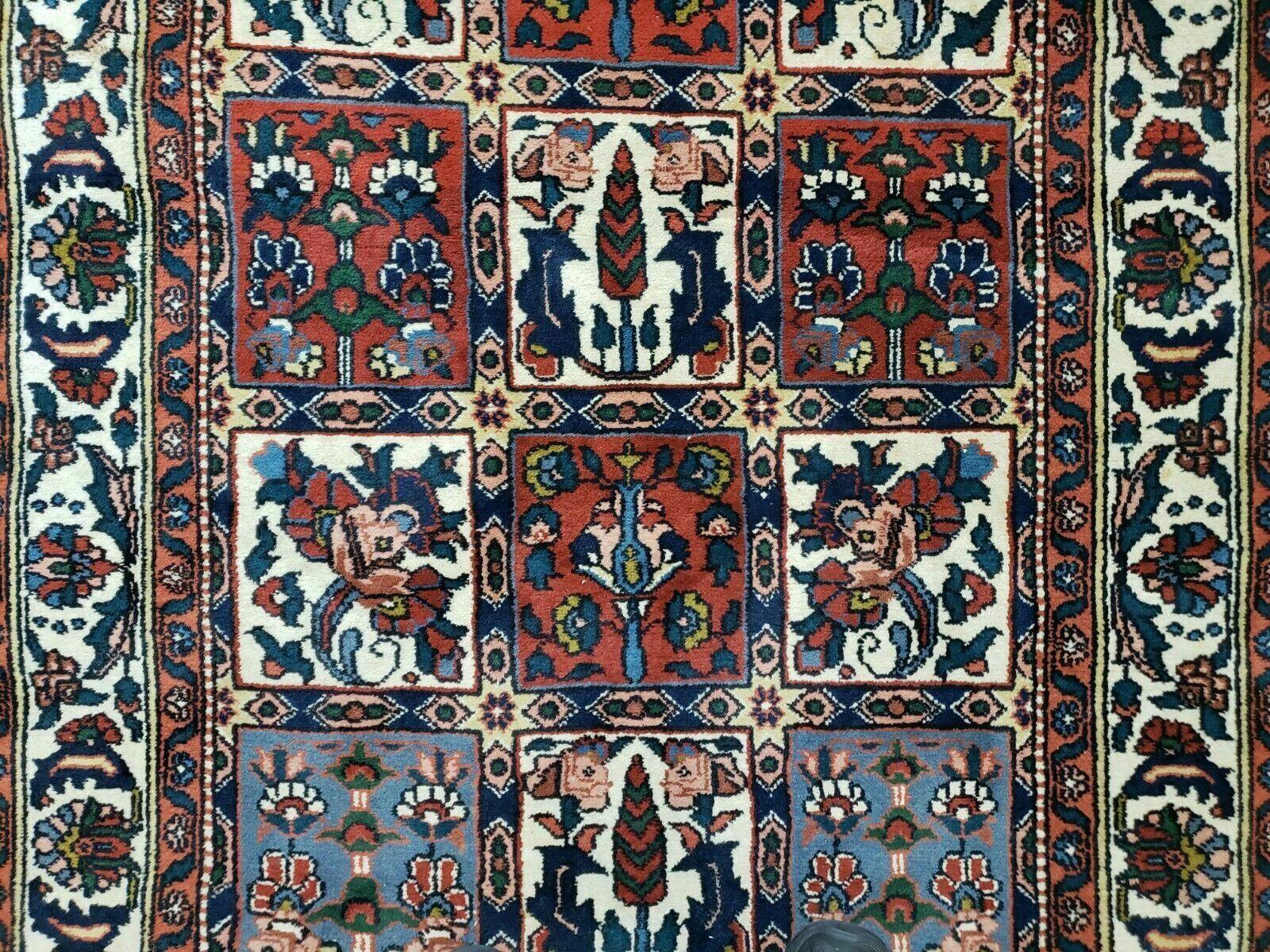 4' X 6' Vintage Handmade Indian Panel Design Wool Rug Veg Dyes - Nuvé