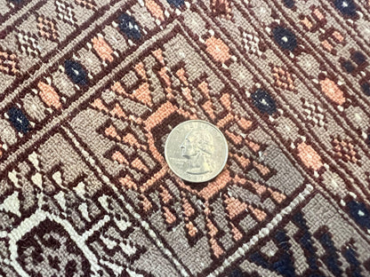 Pakistani Bokhara Turkoman Rug 7x10, Handmade Vintage Wool Carpet, Brown-Red - Nuvé