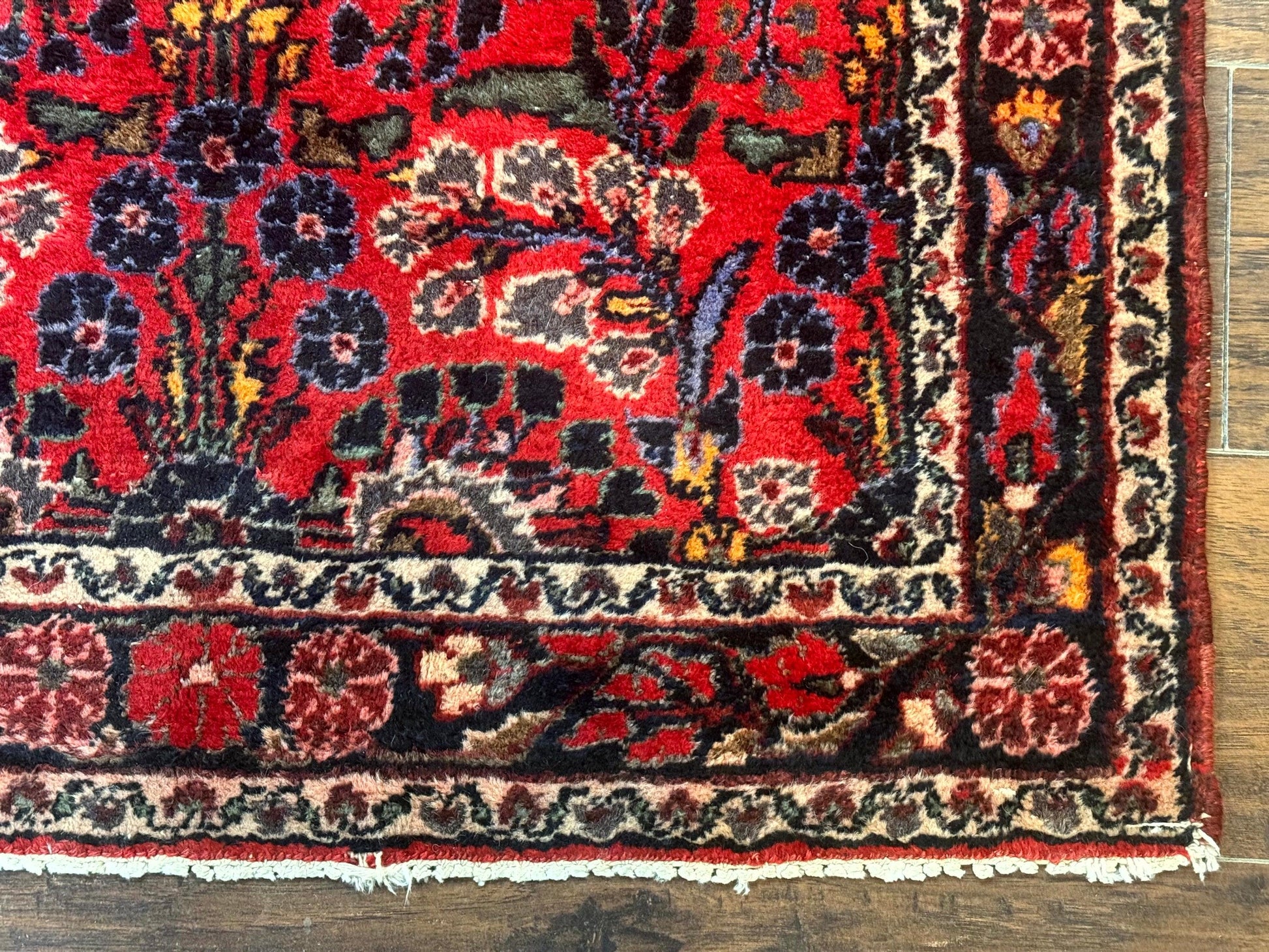 Persian Rug 3x5, Red Tribal Rug, Semi Antique, Wool Rug 3 x 5, Persian Hamadan Rug - Nuvé