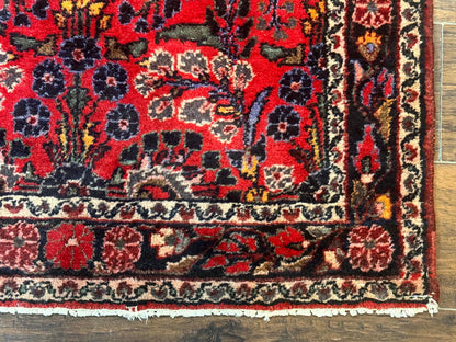 Persian Rug 3x5, Red Tribal Rug, Semi Antique, Wool Rug 3 x 5, Persian Hamadan Rug - Nuvé