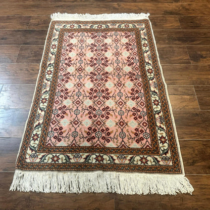 Turkish Sivas Rug 3x4, Pink, Handmade, Wool, Vintage - Nuvé