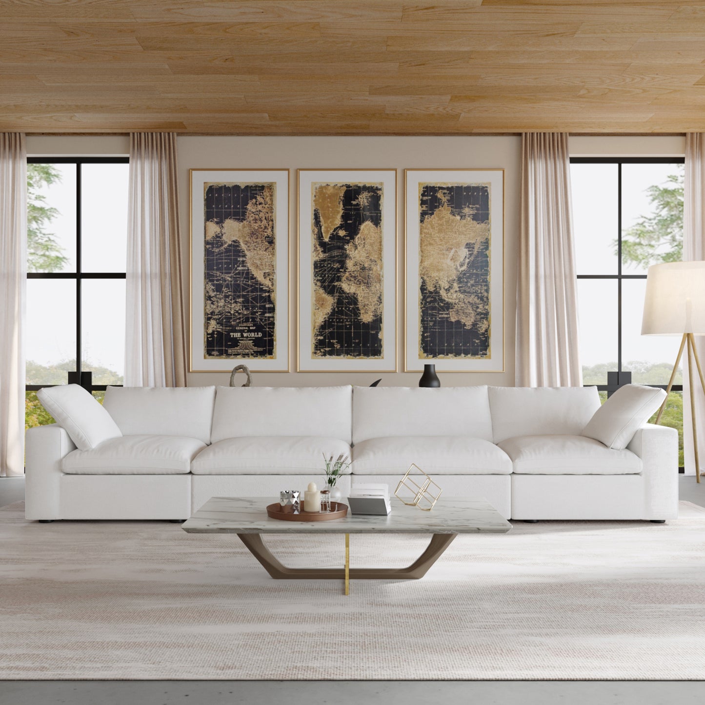 Nuvé® Solace Modular Bouclé Cloud Sofa - Snow White - 4-Seater Sofa - Nuvé