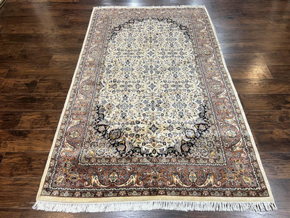 Pak Persian Rug 5x8, Handmade Wool Oriental Carpet, Vintage Rug, Floral Allover, Very Fine 320 KPSI - Nuvé