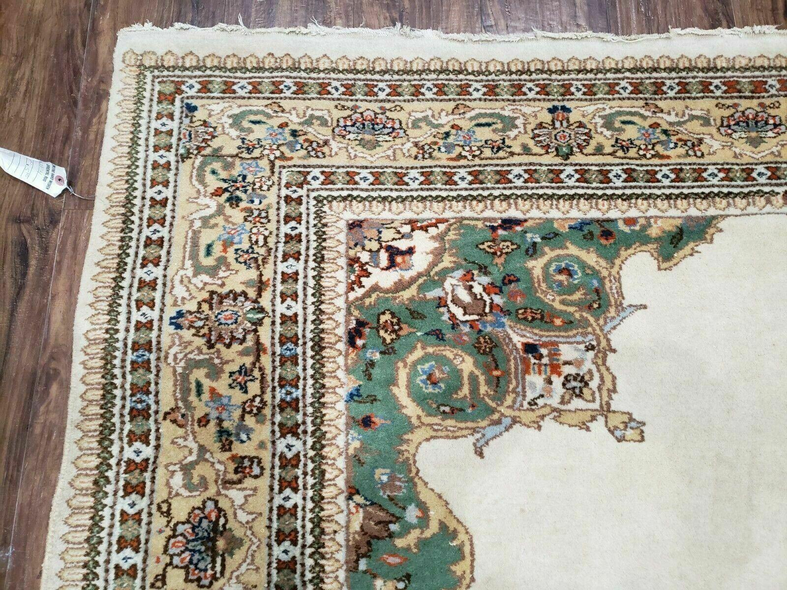 6' X 9' Vintage Handmade India Open Field Tribal Wool Rug Carpet Medallion Nice - Nuvé
