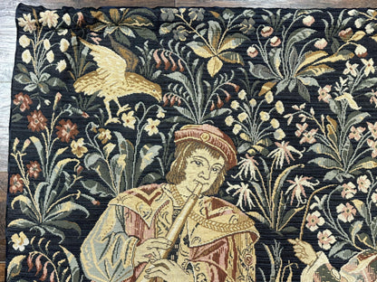 Vintage Belgium Tapestry 4x5, The Concet Musicians, Green - Nuvé