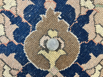 Indian Agra Rug 8x10, Wool Vintage Handmade Carpet, Gray Brown - Nuvé