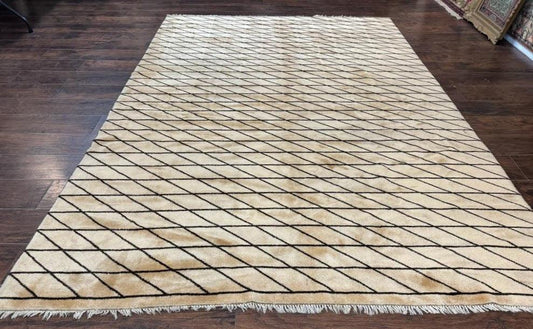 German Rug 7x10, Vintage Handmade Carpet, Contemporary - Nuvé