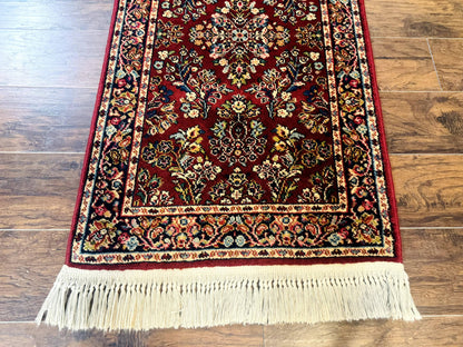 Small Karastan Rug 2.6 x 4 Red Sarouk #785, Karastan Wool Pile Rug, Original 700 Series, Discontinued Vintage Karastan Carpet - Nuvé