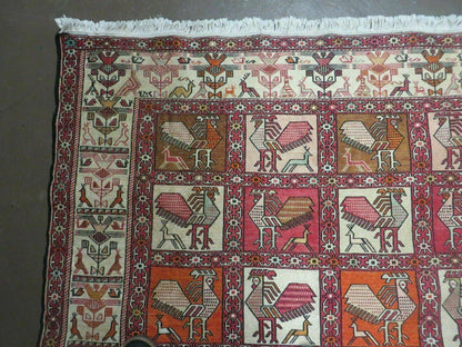 4' X 6' Vintage Russian Kilim Handmade Flat Soumak Weave Silk Wool Rug Organic - Nuvé