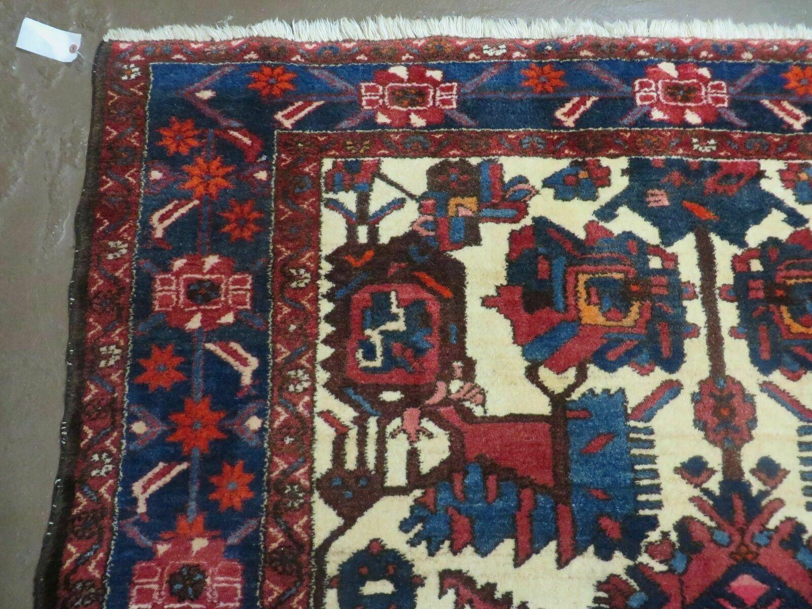 5.5' X 10.5' Antique Handmade Indian Floral Oriental Wool Rug Tribal Veg Dye Nice - Nuvé