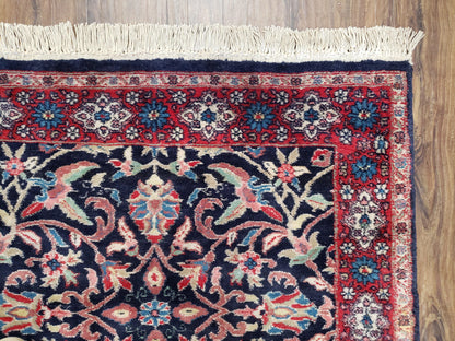 Antique Persian Sarouk, Wool, Hand-Knotted, Blue & Red, 3'1" x 5'3" - Nuvé