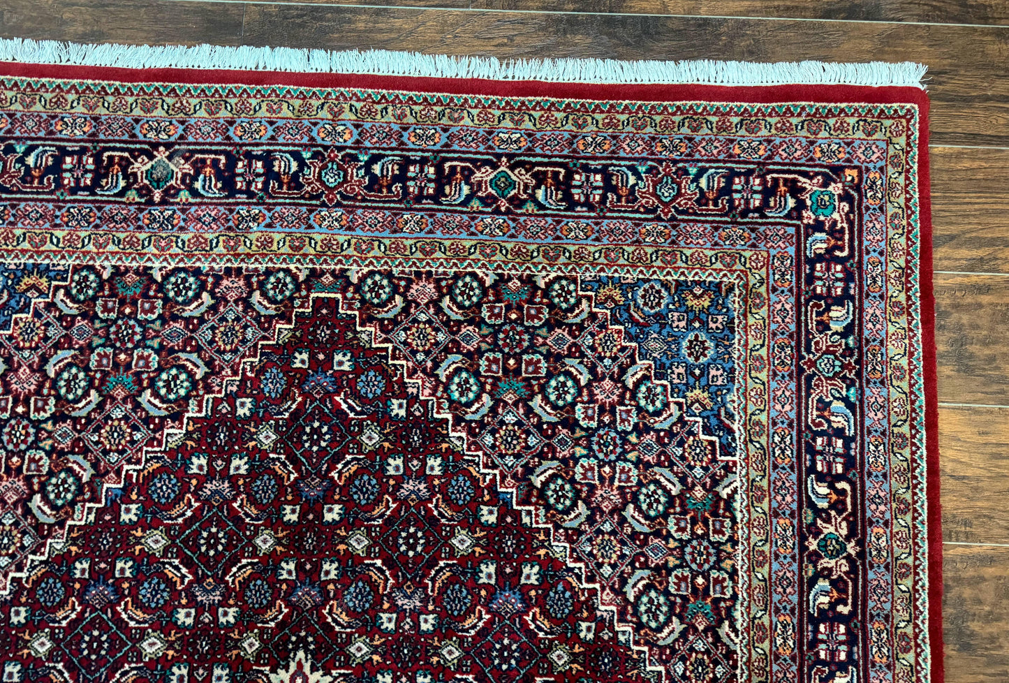 Indo Persian Bidjar Rug 6x9, Vintage Wool Handmade Carpet - Nuvé