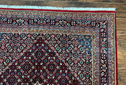 Indo Persian Bidjar Rug 6x9, Vintage Wool Handmade Carpet - Nuvé