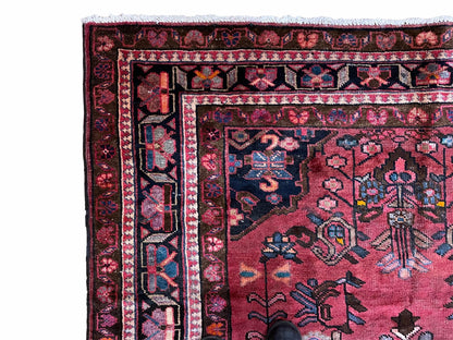 5.5 X 10 Handmade Wool Tribal Gallery Rug Wide Runner Corridor Rug Floral Red
