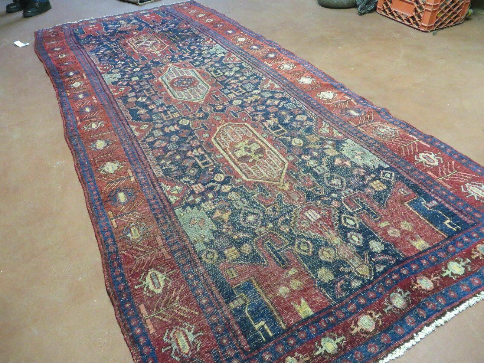 4' X 10' Antique Handmade Turkish Floral Tribal Oriental Wool Rug #627 - Nuvé