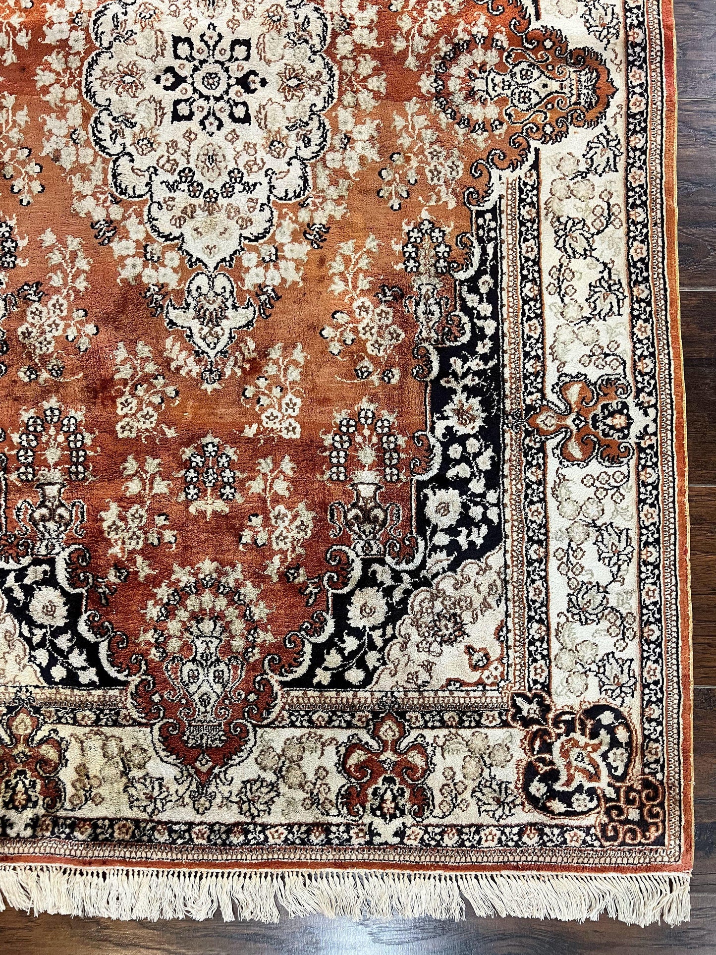 Turkish Silk Rug 3x5, Very Fine 400 KPSI, Floral Medallion, Handmade Hand Knotted Silk on Silk Oriental Carpet - Nuvé