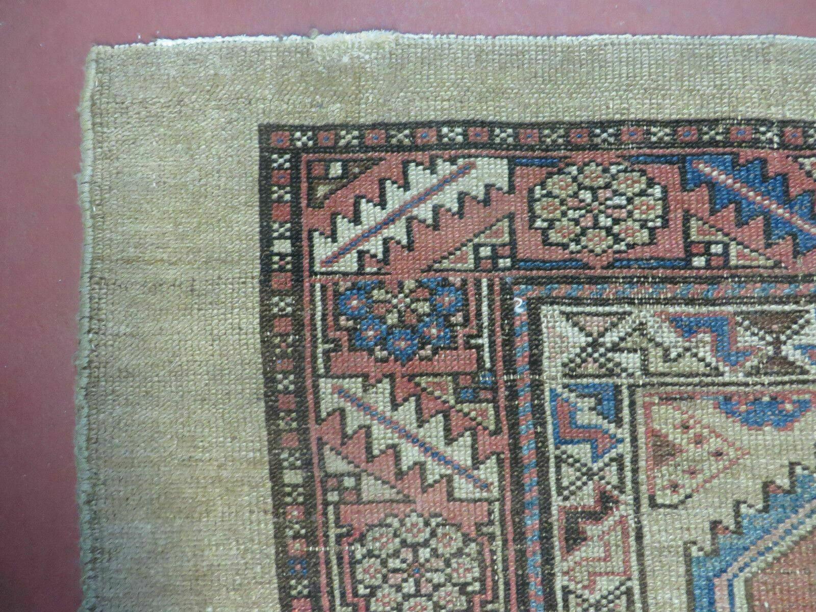 3'4" X 12' Antique Hand Made Turkish Wool Rug Runner Carpet Camel Hair Nice - Nuvé