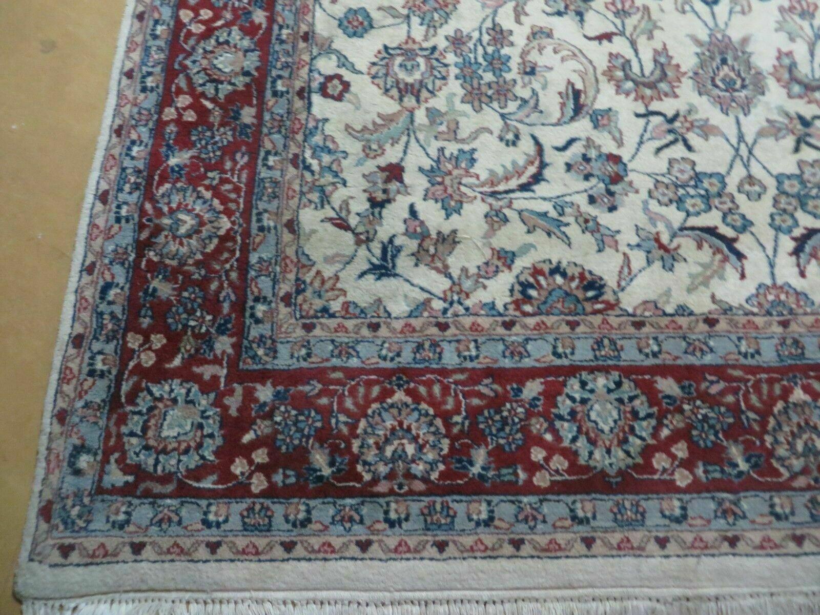 6' X 9' Vintage Handmade Fine Chinese Floral Oriental Wool Rug Carpet Beige - Nuvé