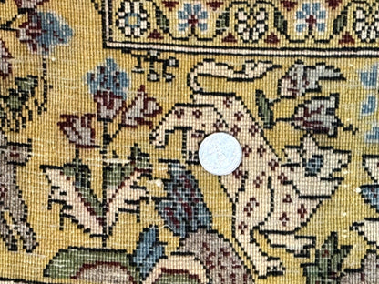 Persian Qum Tree of Life Rug 3.5 x 5.5, Animal Pictorials, Kork Wool with Silk Highlights - Nuvé