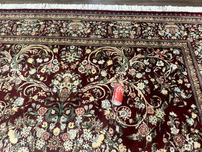 Burgundy Persian Rug 8x10, Pak Persian Floral Carpet, Very Fine 300 KPSI - Nuvé