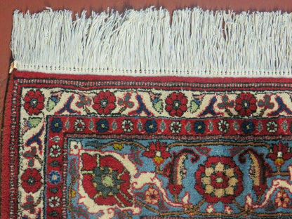 Navy Blue Antique Persian Rug 7x11, Veramin Mina Khani Repeated Allover Pattern, Vintage Authentic Hand Knotted Handmade Wool Room Sized Carpet - Nuvé